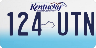 KY license plate 124UTN