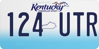 KY license plate 124UTR