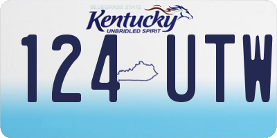 KY license plate 124UTW