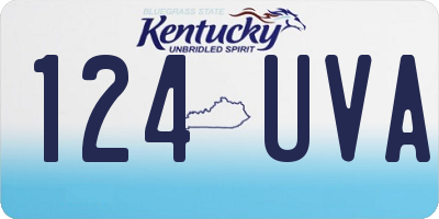 KY license plate 124UVA