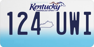 KY license plate 124UWI