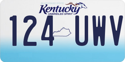 KY license plate 124UWV
