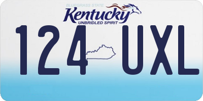 KY license plate 124UXL