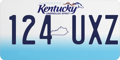 KY license plate 124UXZ