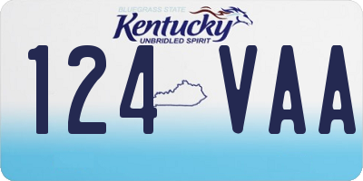 KY license plate 124VAA