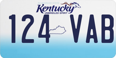 KY license plate 124VAB