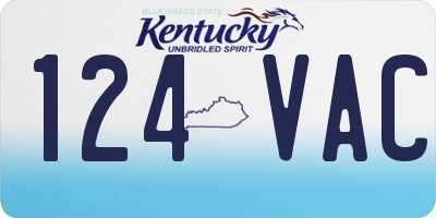 KY license plate 124VAC