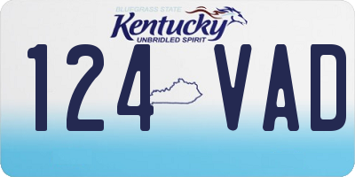 KY license plate 124VAD