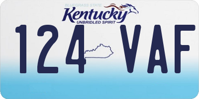 KY license plate 124VAF