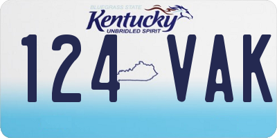 KY license plate 124VAK