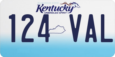 KY license plate 124VAL