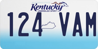KY license plate 124VAM