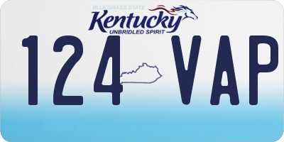 KY license plate 124VAP