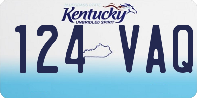 KY license plate 124VAQ
