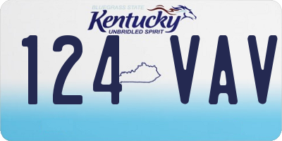 KY license plate 124VAV