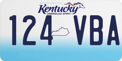 KY license plate 124VBA