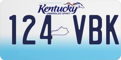 KY license plate 124VBK