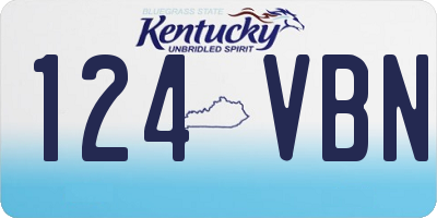 KY license plate 124VBN
