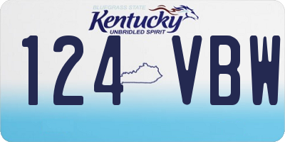 KY license plate 124VBW