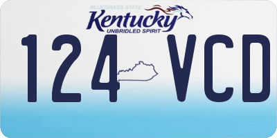 KY license plate 124VCD