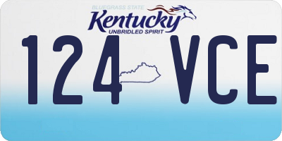 KY license plate 124VCE