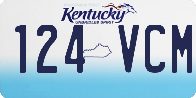 KY license plate 124VCM