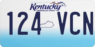 KY license plate 124VCN