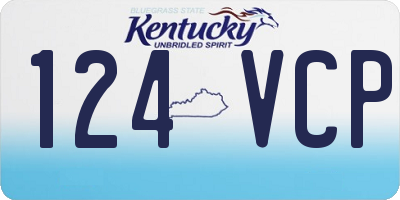 KY license plate 124VCP