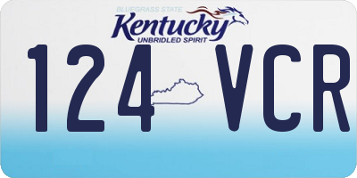 KY license plate 124VCR