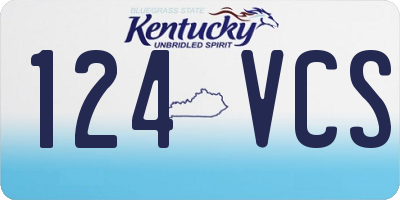 KY license plate 124VCS