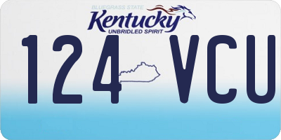 KY license plate 124VCU