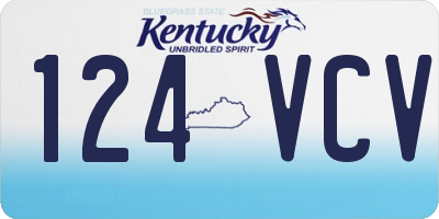 KY license plate 124VCV
