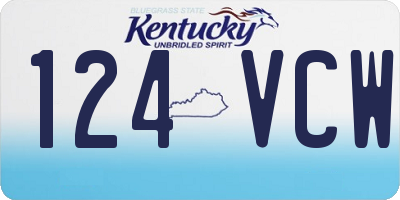 KY license plate 124VCW