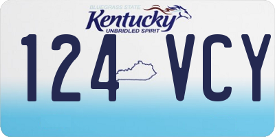KY license plate 124VCY