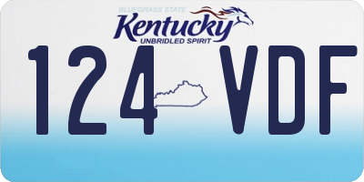 KY license plate 124VDF