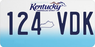 KY license plate 124VDK
