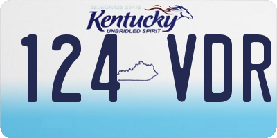 KY license plate 124VDR