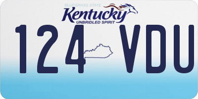 KY license plate 124VDU