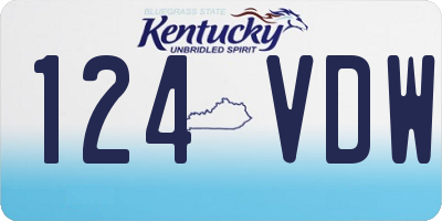 KY license plate 124VDW