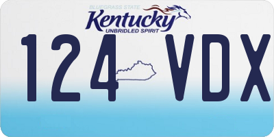 KY license plate 124VDX
