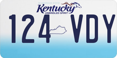 KY license plate 124VDY