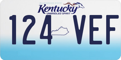 KY license plate 124VEF