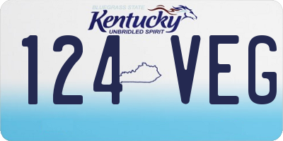 KY license plate 124VEG