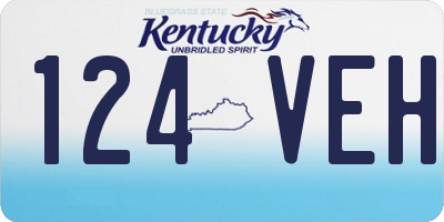 KY license plate 124VEH