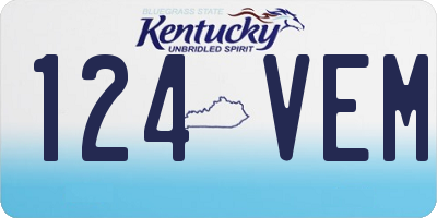 KY license plate 124VEM