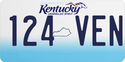 KY license plate 124VEN