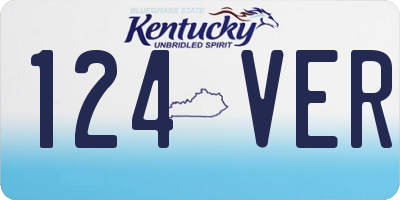 KY license plate 124VER