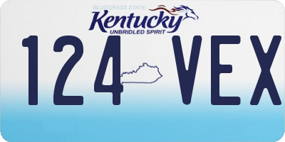 KY license plate 124VEX
