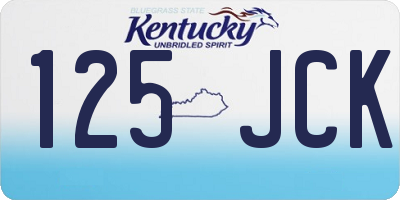 KY license plate 125JCK