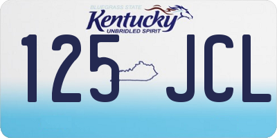 KY license plate 125JCL